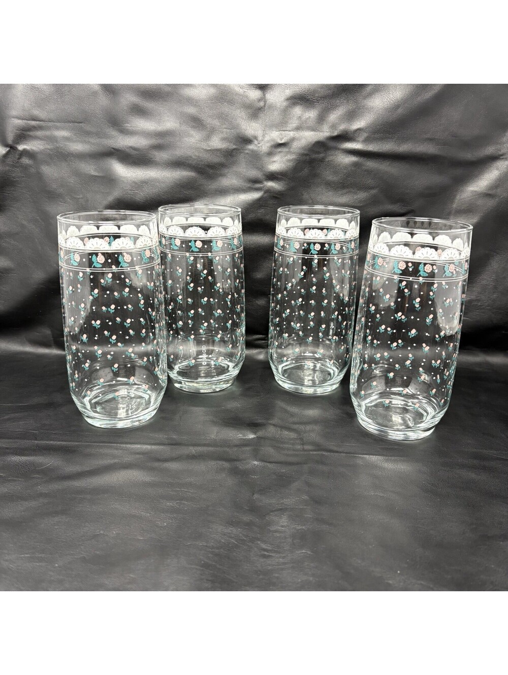 Anchor Hocking Pink Rose Victoriana Iced Tea Glasses Set of 4 16 Oz